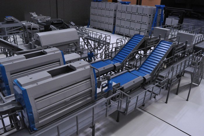 3D打印縮放等比例模型(庫(kù))解決企業(yè)生產(chǎn)線復(fù)雜問(wèn)題,3D打印出生產(chǎn)線模型展示圖